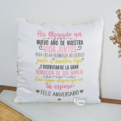 Cojín lentejuelas para Aniversario - Cojín mágico de lentejuelas en bucaramanga para aniversario