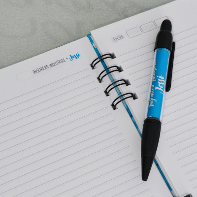 Combo cuaderno y termo personalizado ingeniera industrial