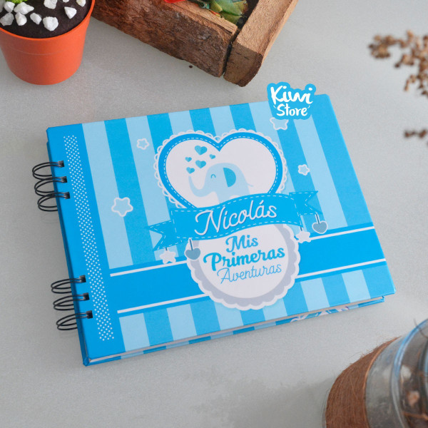 Libro de bebé Mis primeras aventuras - Elefante azul