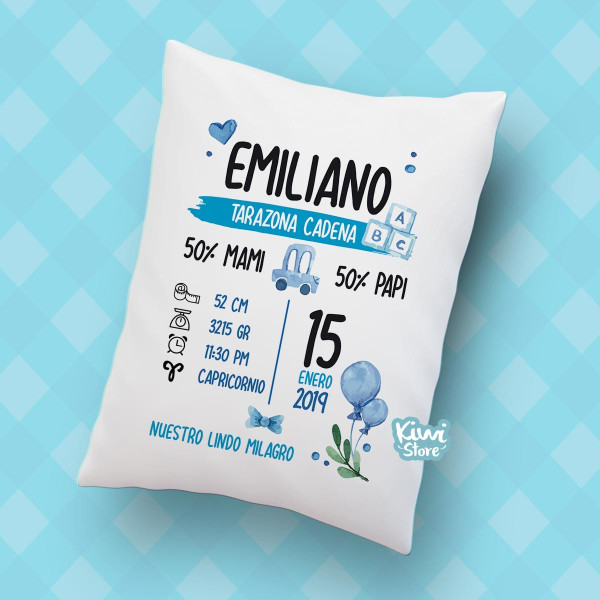 Cojín - Datos de nacimiento Carrito