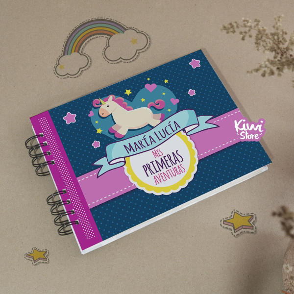 Libro de bebé Unicornio azul oscuro