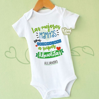 Mameluco abuelos - mameluco personalizado diseño L@s mejores son promovid@s a super abuelit@s