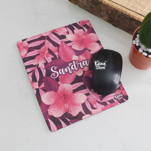 Mouse Pad - Flores Rosado