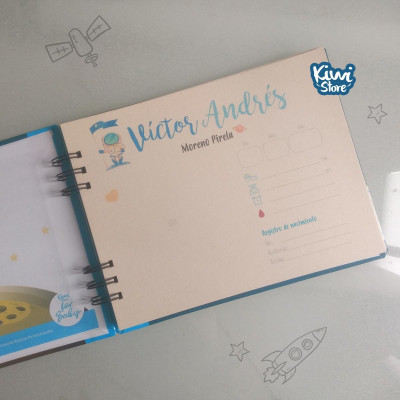 Libro de recuerdos de bebé personalizado - Libro de recuerdos - Álbum de bebé astronauta