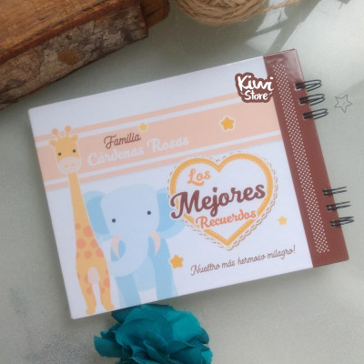 Libro de recuerdos de bebé personalizado - Libro de recuerdos - Álbum de bebé animales