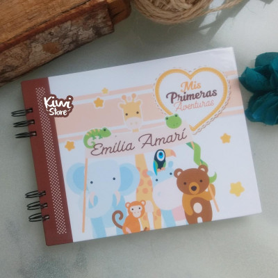 Libro de recuerdos de bebé personalizado - Libro de recuerdos - Álbum de bebé animales