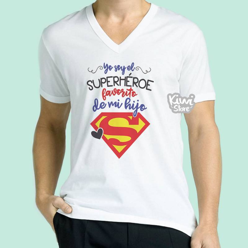 Camisa día padre Camiseta personalizada El Superhéroe favorito de mi hijo