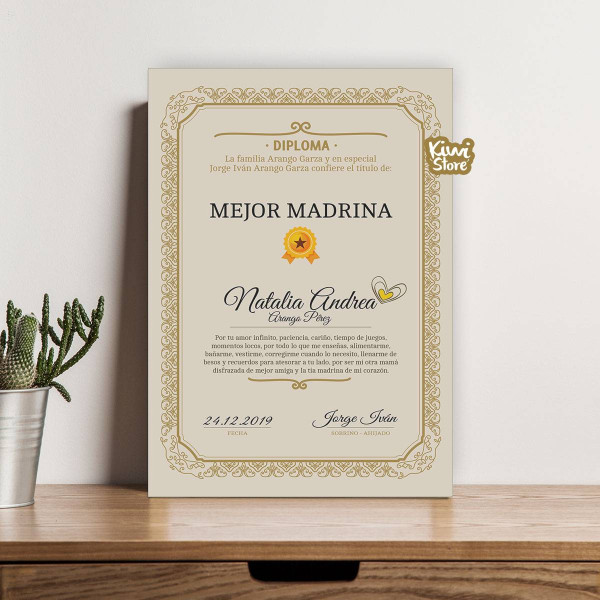 Retablo - Diploma a la Mejor Madrina