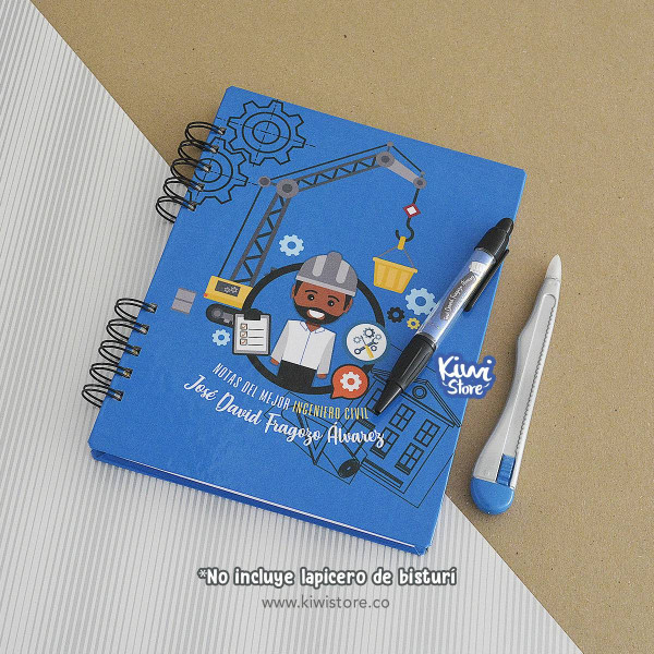 Cuaderno - Ingeniero civil azul oscuro