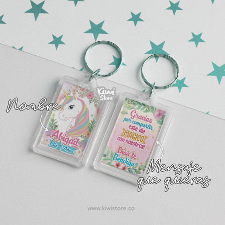 Paquete x10 llaveros - Cumpleaños Unicornio