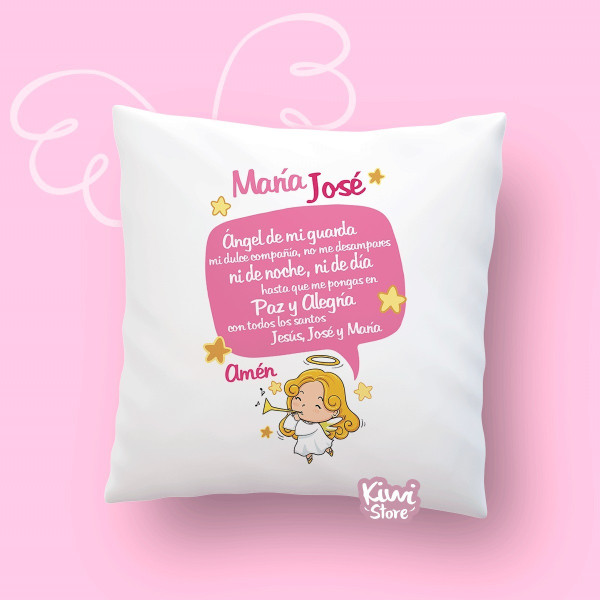 Cojín - Ángel de la guarda rosa