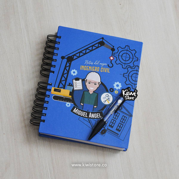 Cuaderno - Notas del Ingeniero civil azul oscuro