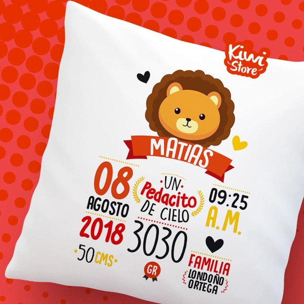 Cojín - Datos de nacimiento León