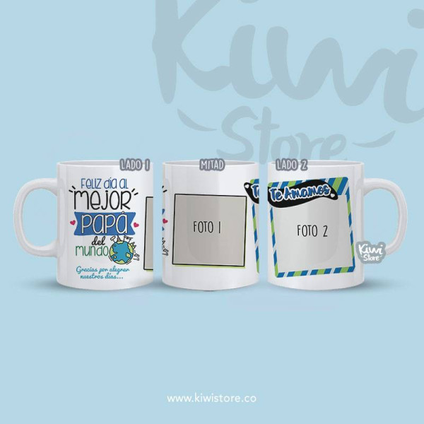 Mug Feliz día al mejor Papá + Fotos