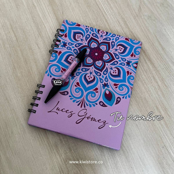 Cuaderno Mándalas Lila con celeste