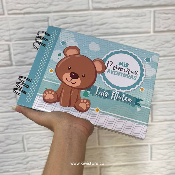 Libro de bebé Osito Marrón turquesa