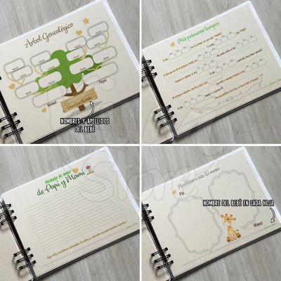 Libro de bebe de cebra personalizado - Libro de recuerdos para bebé de cebra