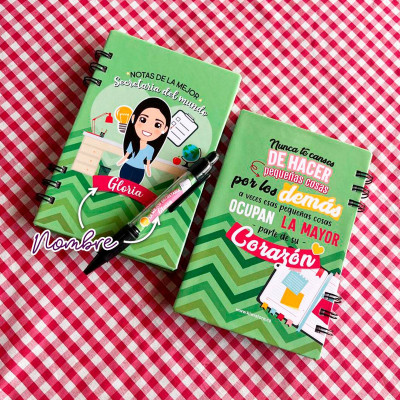 Libreta para el día de la secretaria personalizada