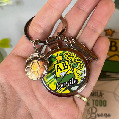 Llavero personalizado del atlético bucaramanga - llavero del leopardo- llavero personalizado de futbol