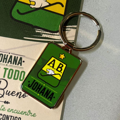 Llavero personalizado del atlético bucaramanga - llavero del leopardo- llavero personalizado de futbol