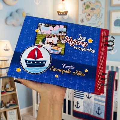 Libro de recuerdos de bebé personalizado - Libro de recuerdos - Álbum de bebé de marinero