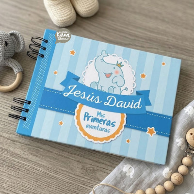 Libro de recuerdos de bebé personalizado - Libro de recuerdos - Álbum de bebé de elefante