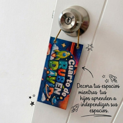 Letrero personalizado para puerta del cuarto de tu hijo