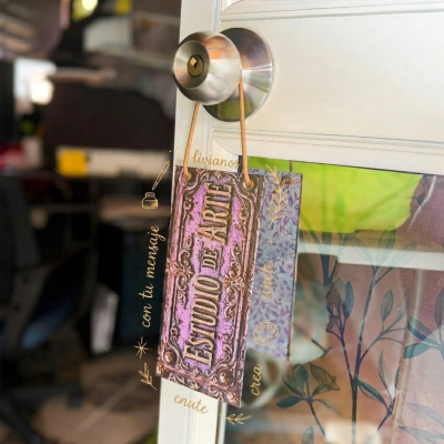 Letrero personalizado para puerta de tu estudio